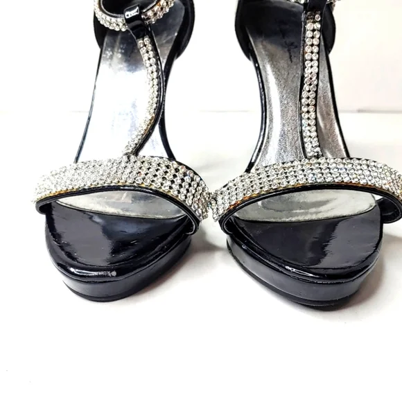 Marichi Mami black patent leather and rhinestone heels. 7M - Picture 6 of 14